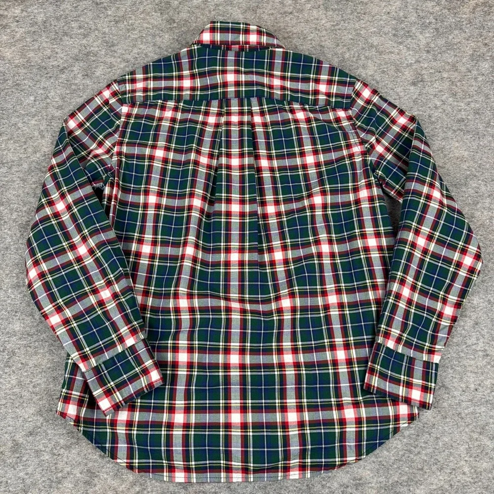 Ralph Lauren Natural Stretch Button Down Shirt Tartan Plaid Boys Medium M